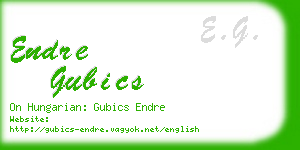 endre gubics business card